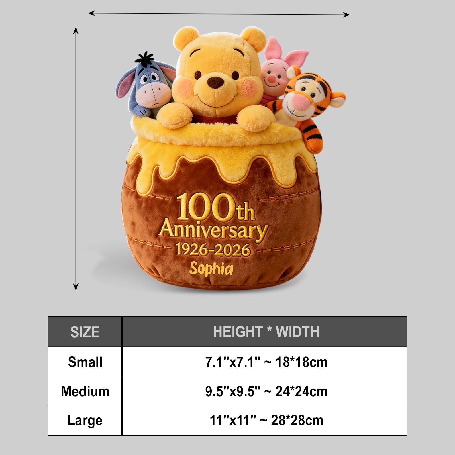 Personalized Plush Crossbag for Kids with Custom Design | 100th Anniversary Gift Plush Crossbag GradoCreations