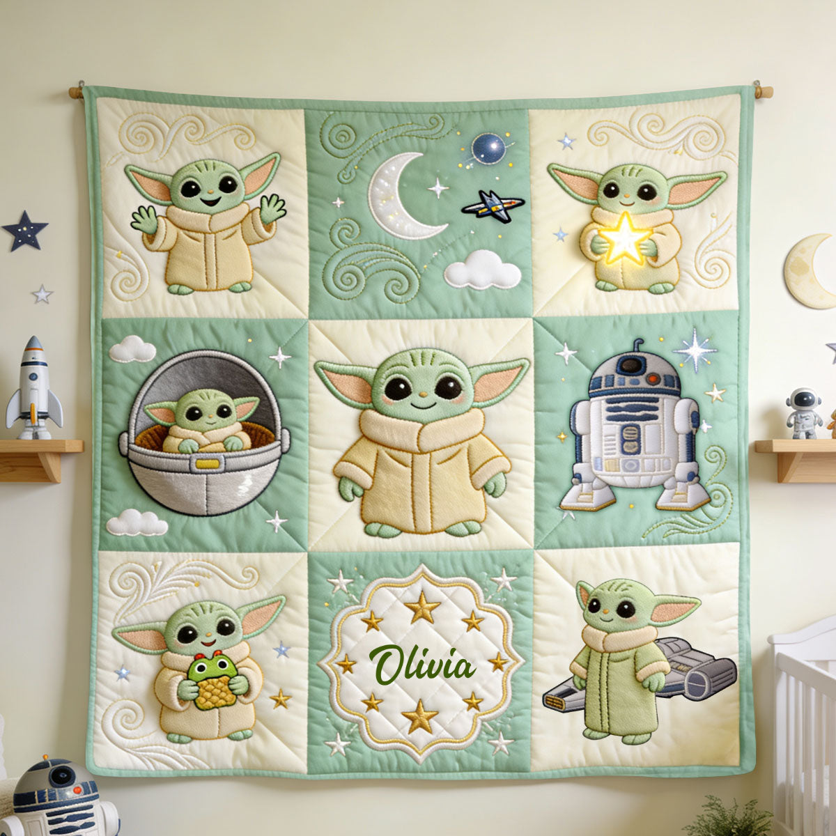 Personalized Baby Blanket The Force Cute Design Gift Blanket GradoCreations