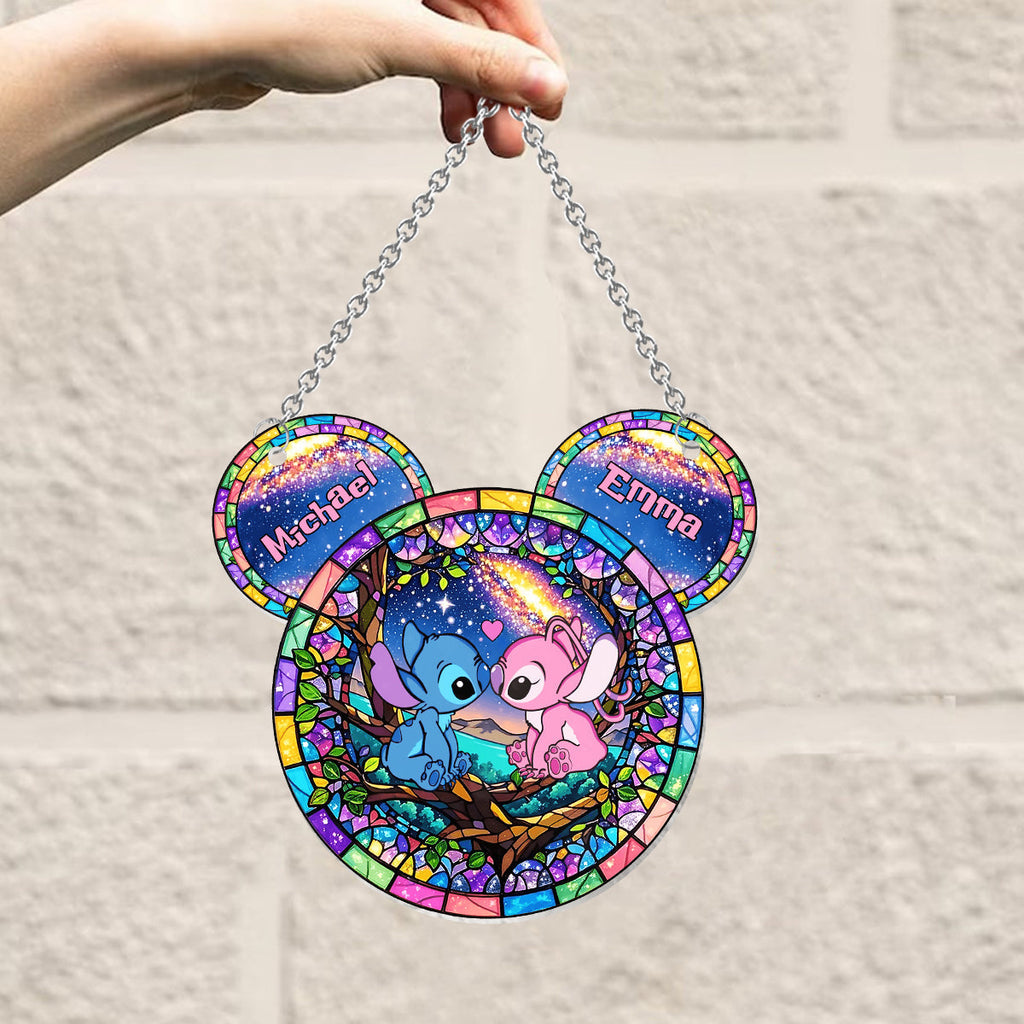 Personalized Ohana Suncatcher Ornament Custom Gift for Couples Window Hanging Suncatcher Ornament GradoCreations