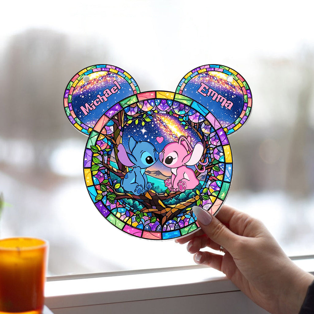 Personalized Ohana Suncatcher Ornament Custom Gift for Couples Window Hanging Suncatcher Ornament GradoCreations