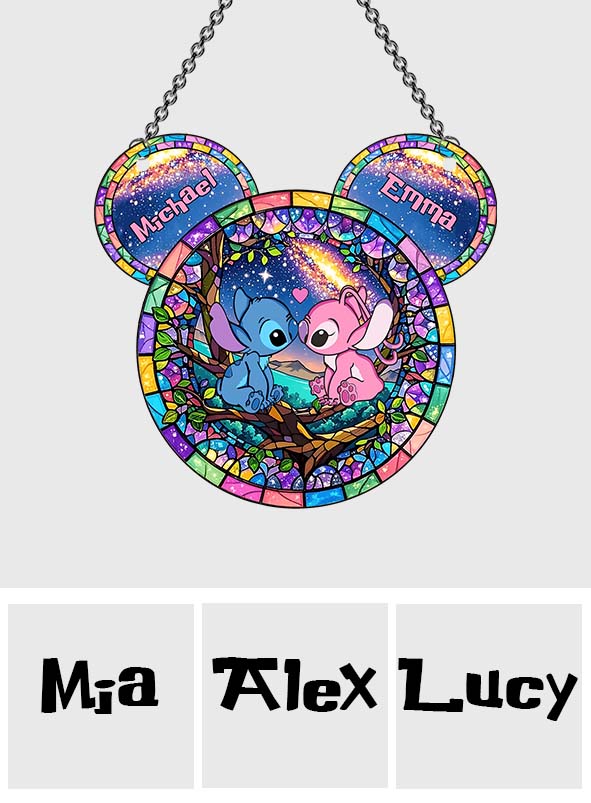 Personalized Ohana Suncatcher Ornament Custom Gift for Couples Window Hanging Suncatcher Ornament GradoCreations