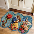 Personalized Beauty and the Beast Shaped Doormat Custom Rug Gift Shaped Doormat GradoCreations