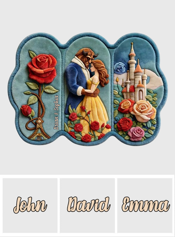 Personalized Beauty and the Beast Shaped Doormat Custom Rug Gift Shaped Doormat GradoCreations