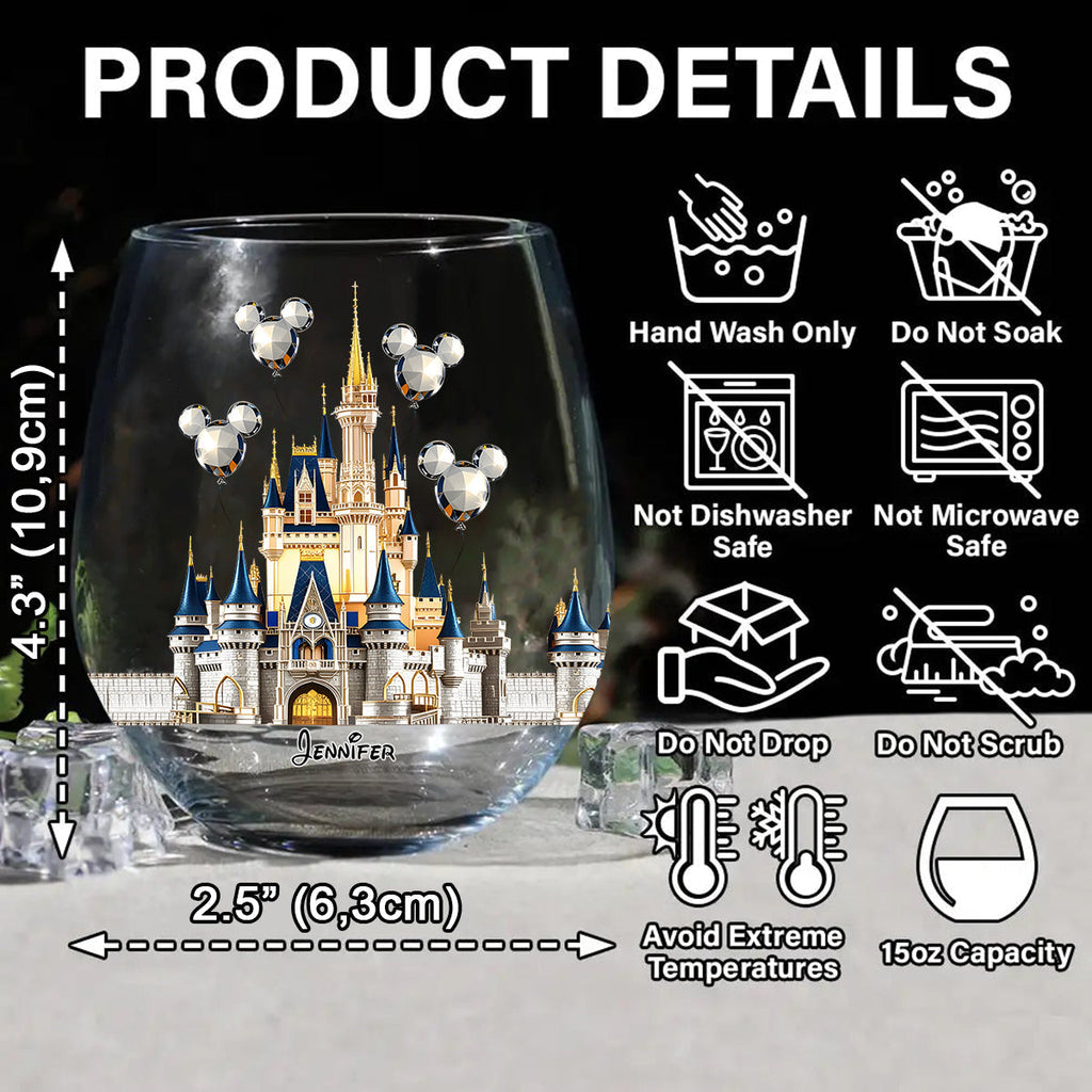 Personalized All Over Wine Glass Magical Castle Gift Idea All Over Wine Glass GradoCreations