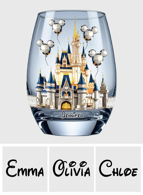 Personalized All Over Wine Glass Magical Castle Gift Idea All Over Wine Glass GradoCreations