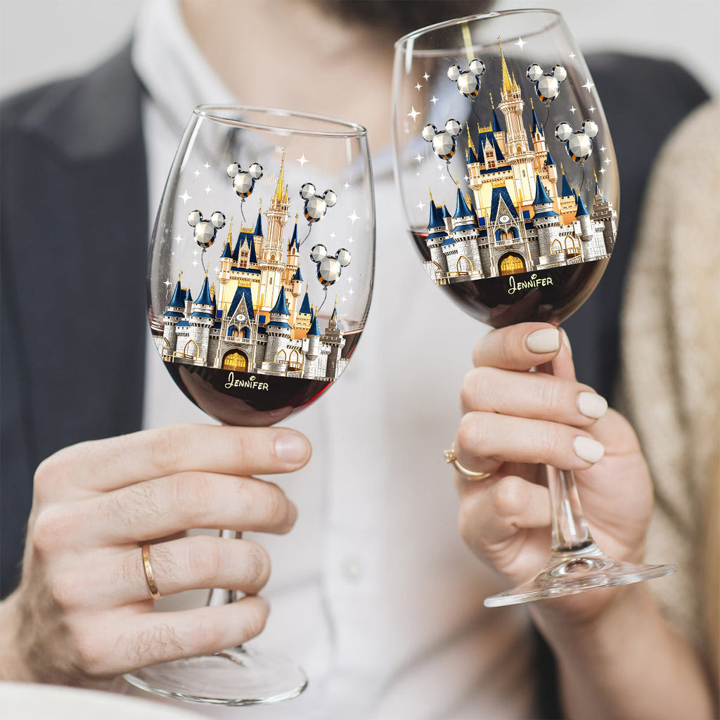 Personalized Magical Castle Wine Glass Gift with Long Stem Wine Glass With Long Stem GradoCreations