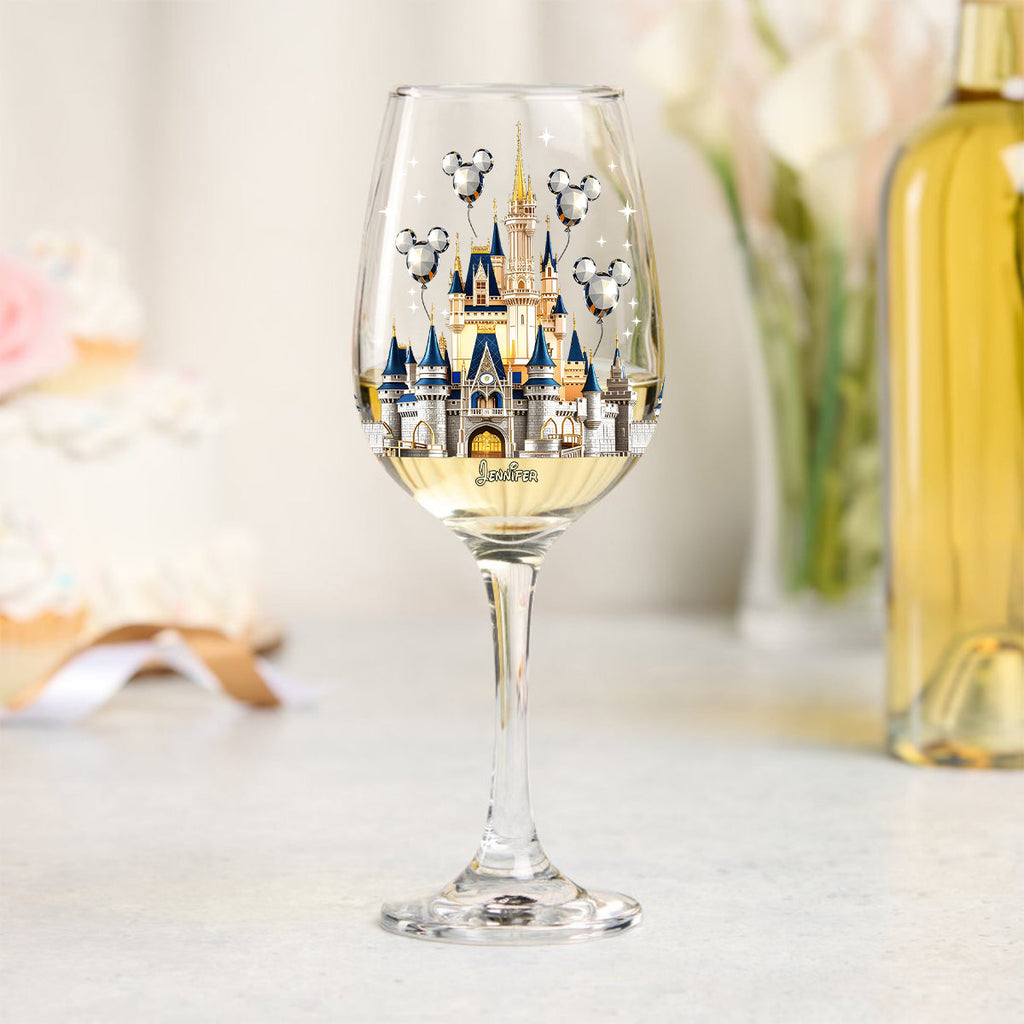 Personalized Magical Castle Wine Glass Gift with Long Stem Wine Glass With Long Stem GradoCreations