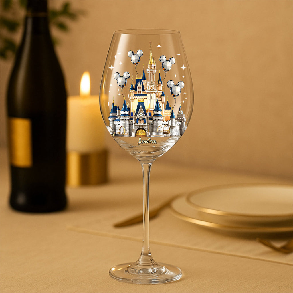 Personalized Magical Castle Wine Glass Gift with Long Stem Wine Glass With Long Stem GradoCreations