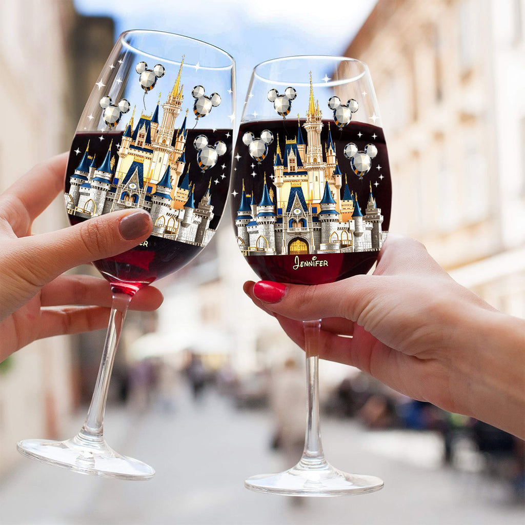 Personalized Magical Castle Wine Glass Gift with Long Stem Wine Glass With Long Stem GradoCreations