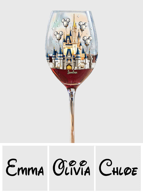 Personalized Magical Castle Wine Glass Gift with Long Stem Wine Glass With Long Stem GradoCreations