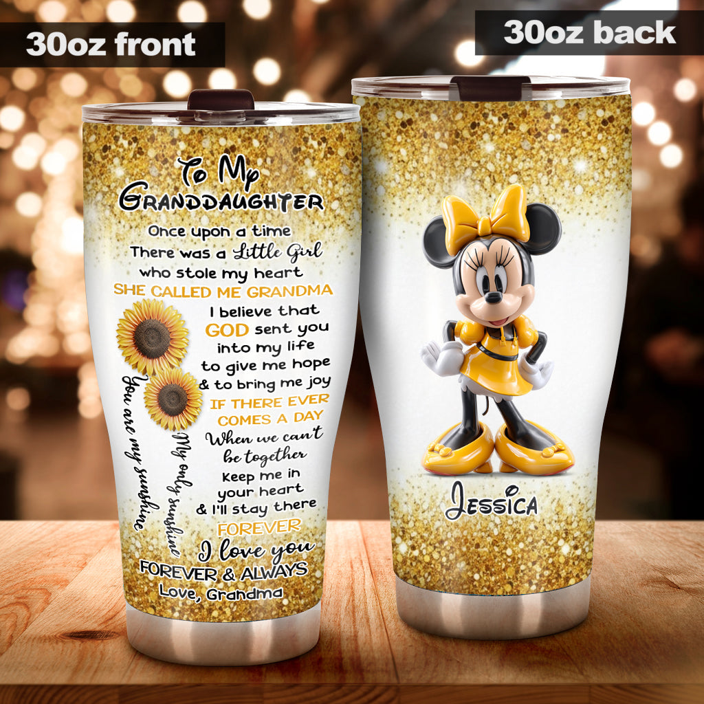 Personalized Tumbler for Granddaughter with Minnie Mouse Design Tumbler GradoCreations