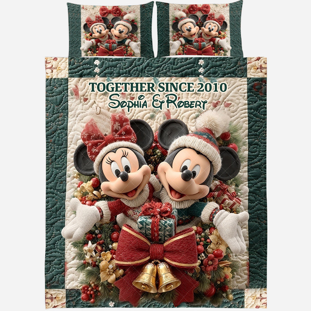 Personalized Disney Mouse Quilt Set Custom Names Christmas Gift Quilt Set GradoCreations