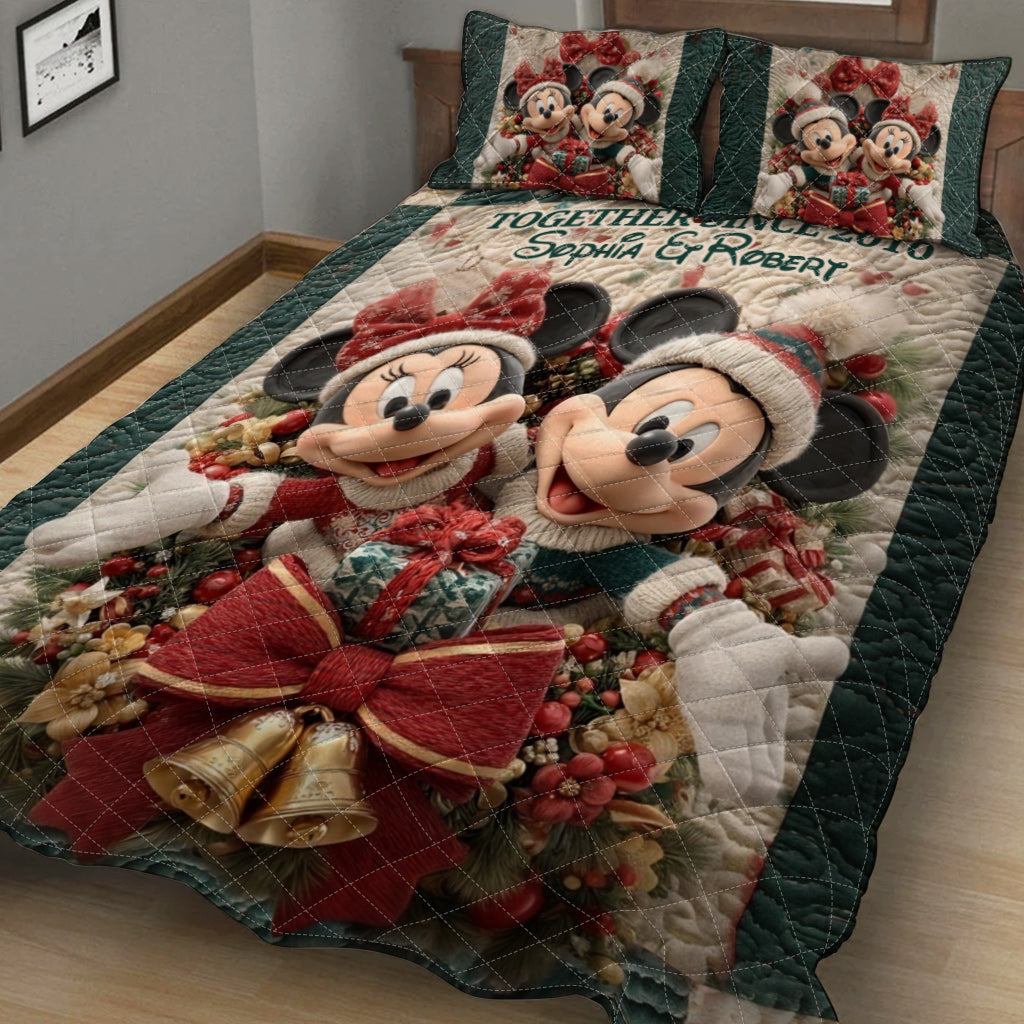 Personalized Disney Mouse Quilt Set Custom Names Christmas Gift Quilt Set GradoCreations