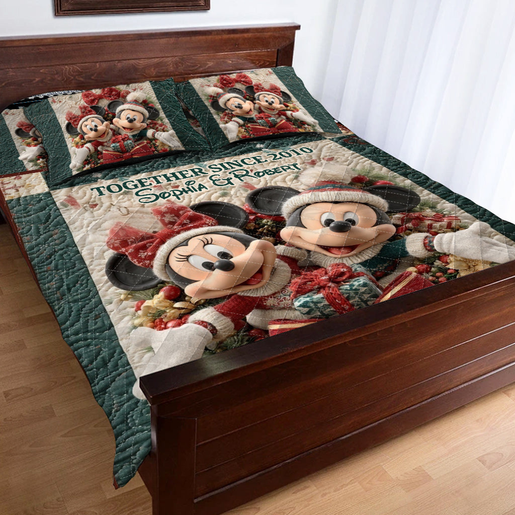Personalized Disney Mouse Quilt Set Custom Names Christmas Gift Quilt Set GradoCreations