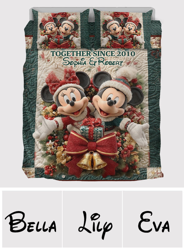 Personalized Disney Mouse Quilt Set Custom Names Christmas Gift Quilt Set GradoCreations