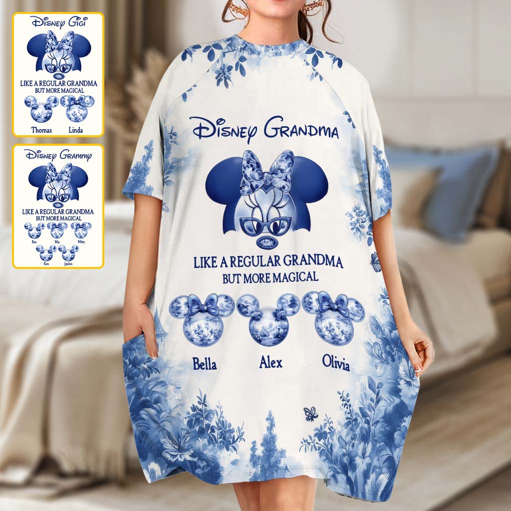 Personalized Grandma Sleep T-shirt Dress Custom Name Gift Sleep T-shirt Dress GradoCreations