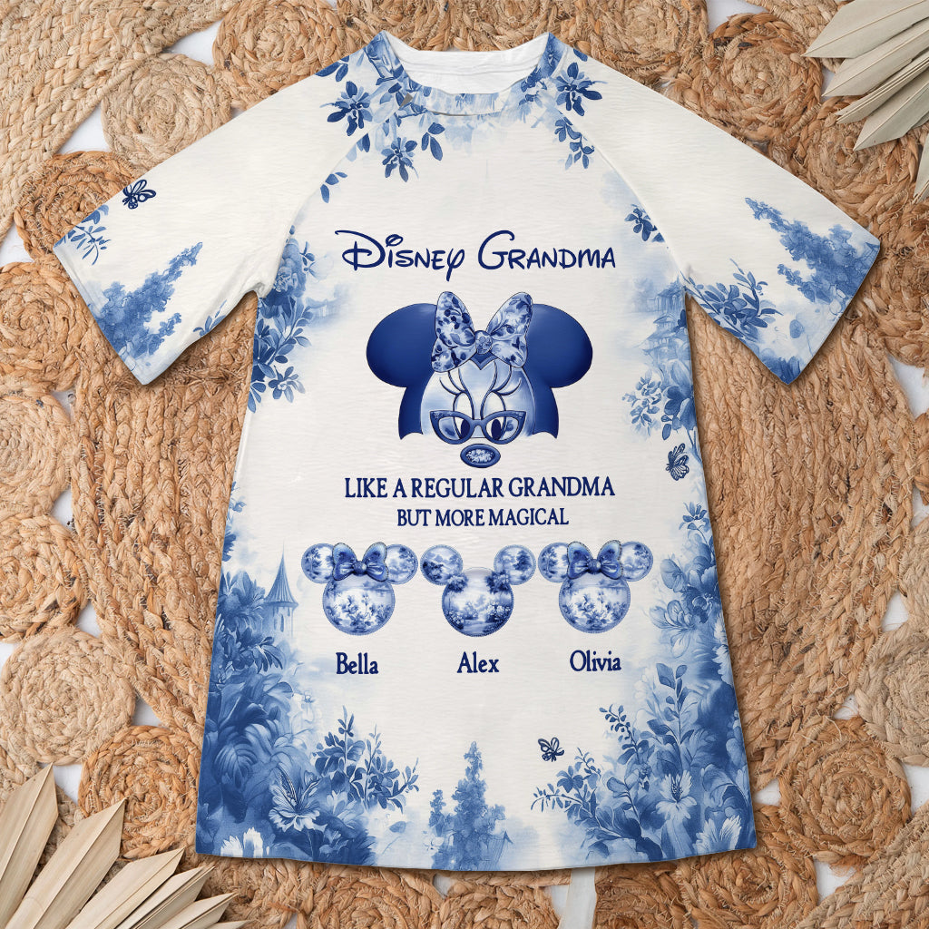 Personalized Grandma Sleep T-shirt Dress Custom Name Gift Sleep T-shirt Dress GradoCreations