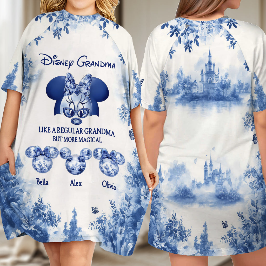 Personalized Grandma Sleep T-shirt Dress Custom Name Gift Sleep T-shirt Dress GradoCreations