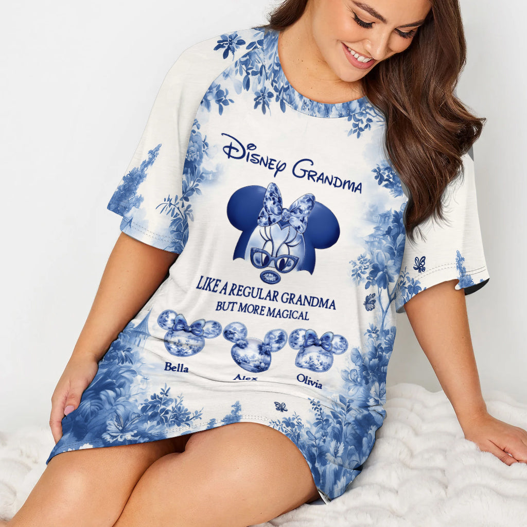 Personalized Grandma Sleep T-shirt Dress Custom Name Gift Sleep T-shirt Dress GradoCreations