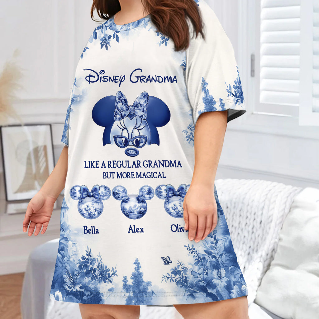 Personalized Grandma Sleep T-shirt Dress Custom Name Gift Sleep T-shirt Dress GradoCreations