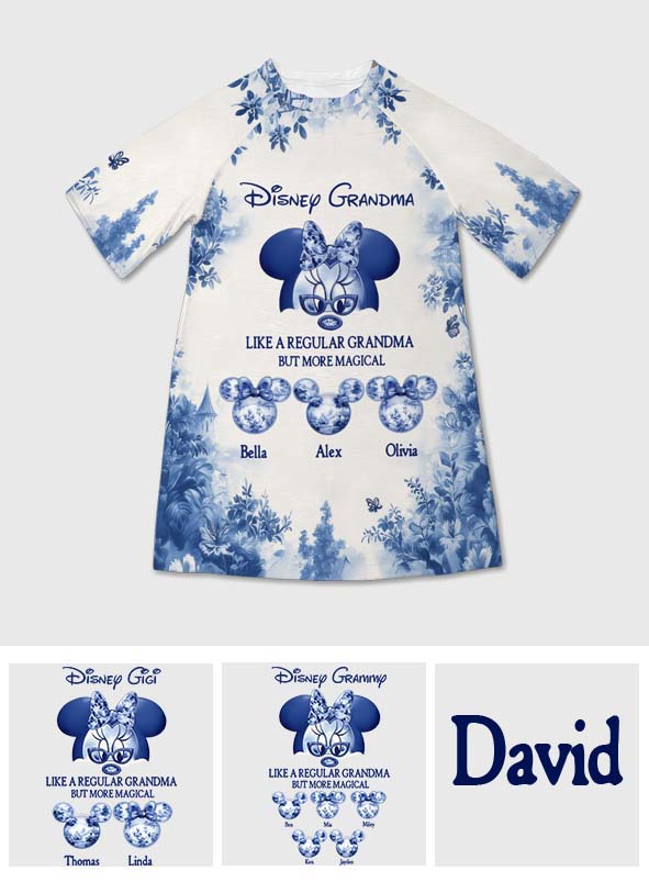Personalized Grandma Sleep T-shirt Dress Custom Name Gift Sleep T-shirt Dress GradoCreations