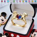 Personalized Mickey Mouse Heart Adjustable Ring Gift for Couples Adjustable Shaped Ring GradoCreations