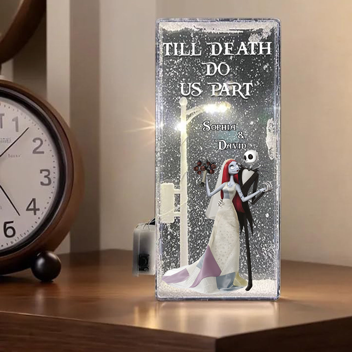 Personalized Nightmare Snowflake Night Light for Couples | Unique Gift Snowflake Night Light GradoCreations