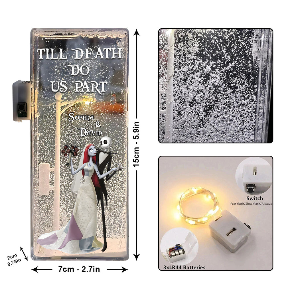 Personalized Nightmare Snowflake Night Light for Couples | Unique Gift Snowflake Night Light GradoCreations