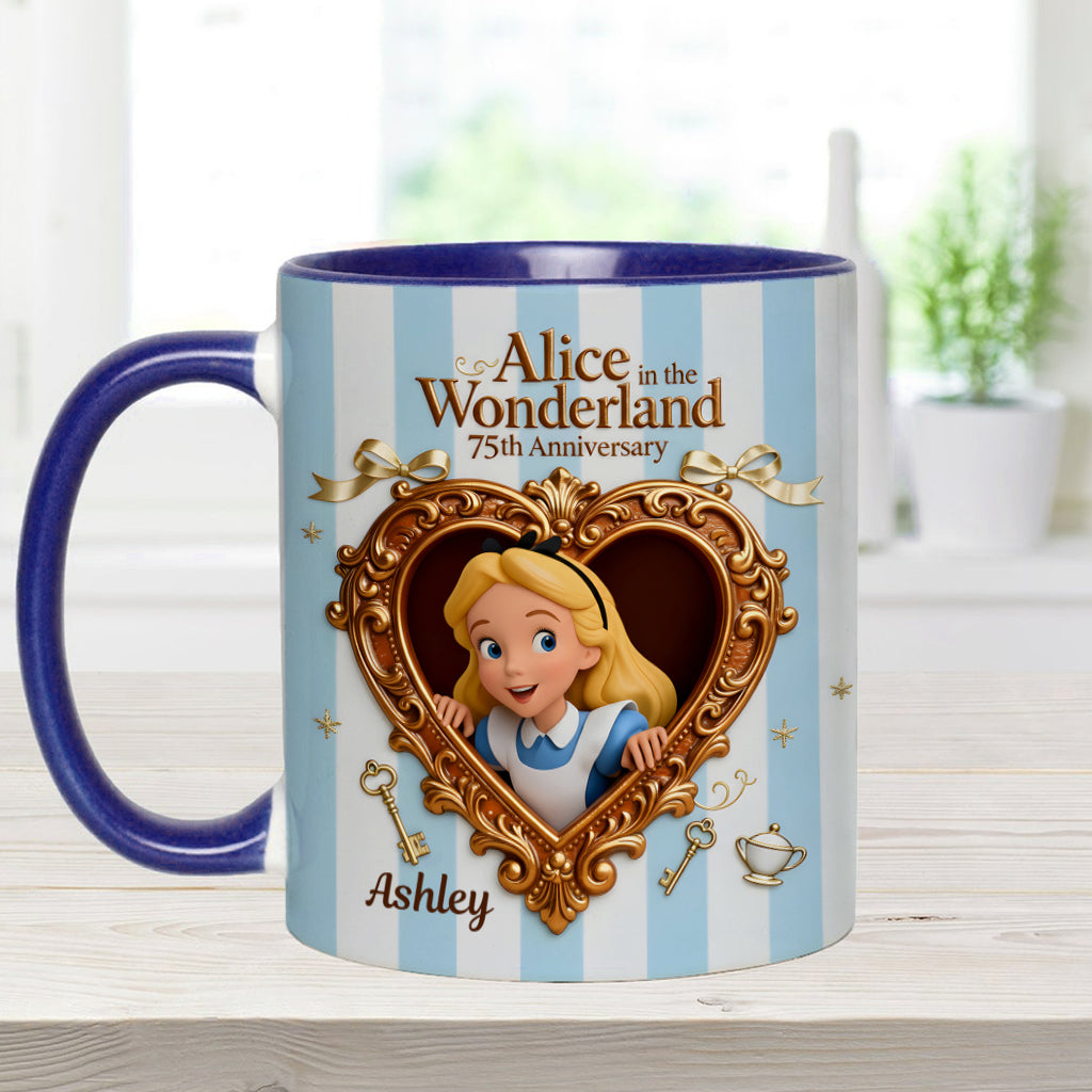 Personalized Alice in Wonderland Accent Mug for Kids and Adults Accent Mug GradoCreations