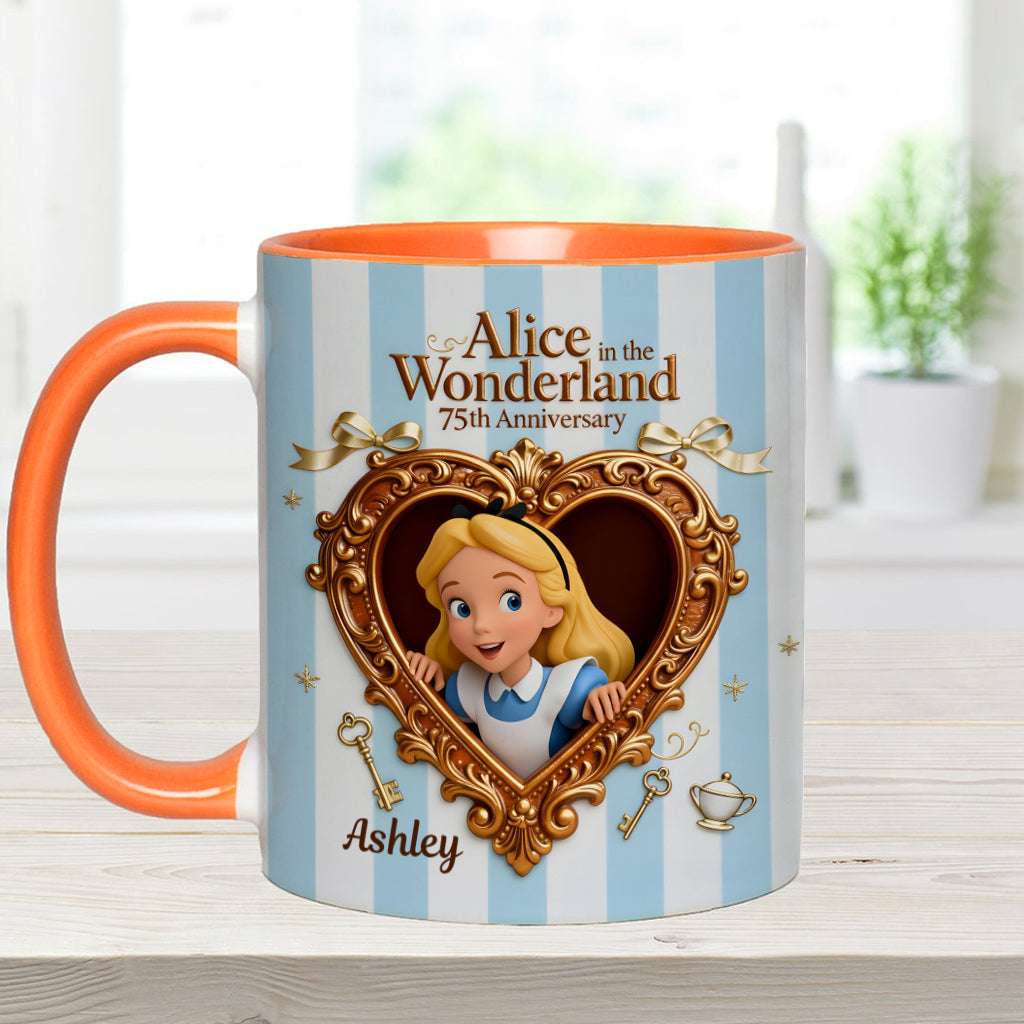Personalized Alice in Wonderland Accent Mug for Kids and Adults Accent Mug GradoCreations