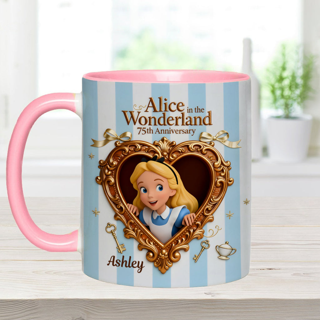 Personalized Alice in Wonderland Accent Mug for Kids and Adults Accent Mug GradoCreations