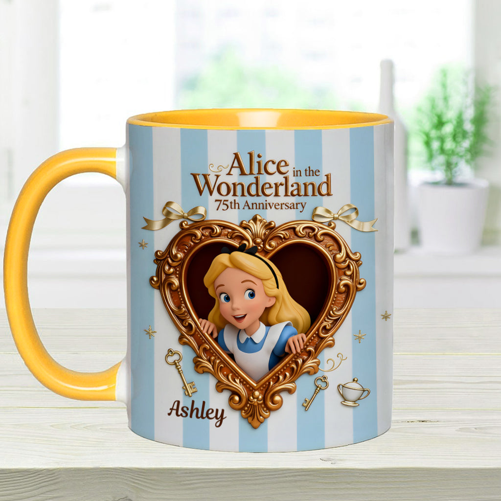 Personalized Alice in Wonderland Accent Mug for Kids and Adults Accent Mug GradoCreations