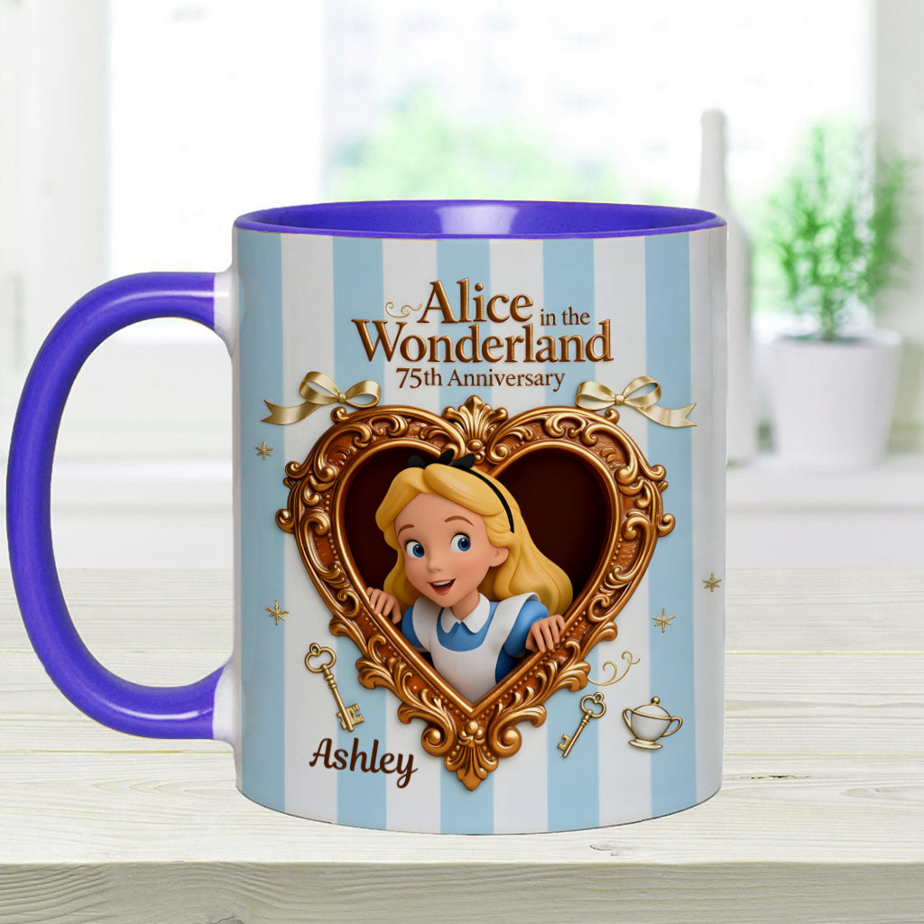 Personalized Alice in Wonderland Accent Mug for Kids and Adults Accent Mug GradoCreations
