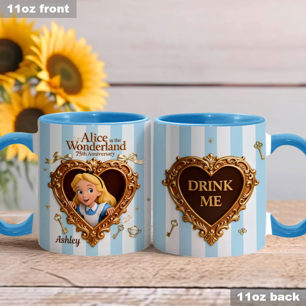 Personalized Alice in Wonderland Accent Mug for Kids and Adults Accent Mug GradoCreations
