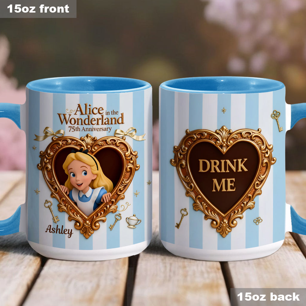 Personalized Alice in Wonderland Accent Mug for Kids and Adults Accent Mug GradoCreations