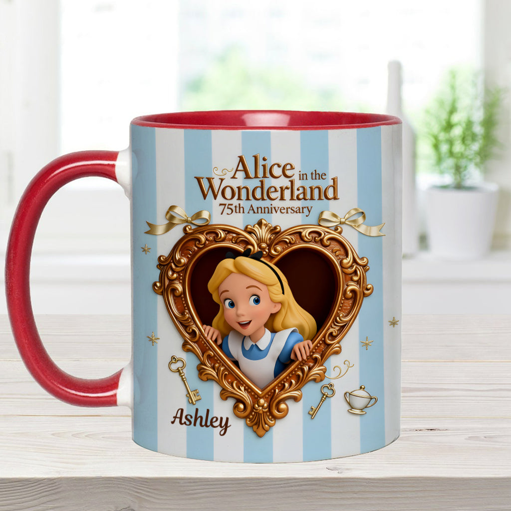Personalized Alice in Wonderland Accent Mug for Kids and Adults Accent Mug GradoCreations