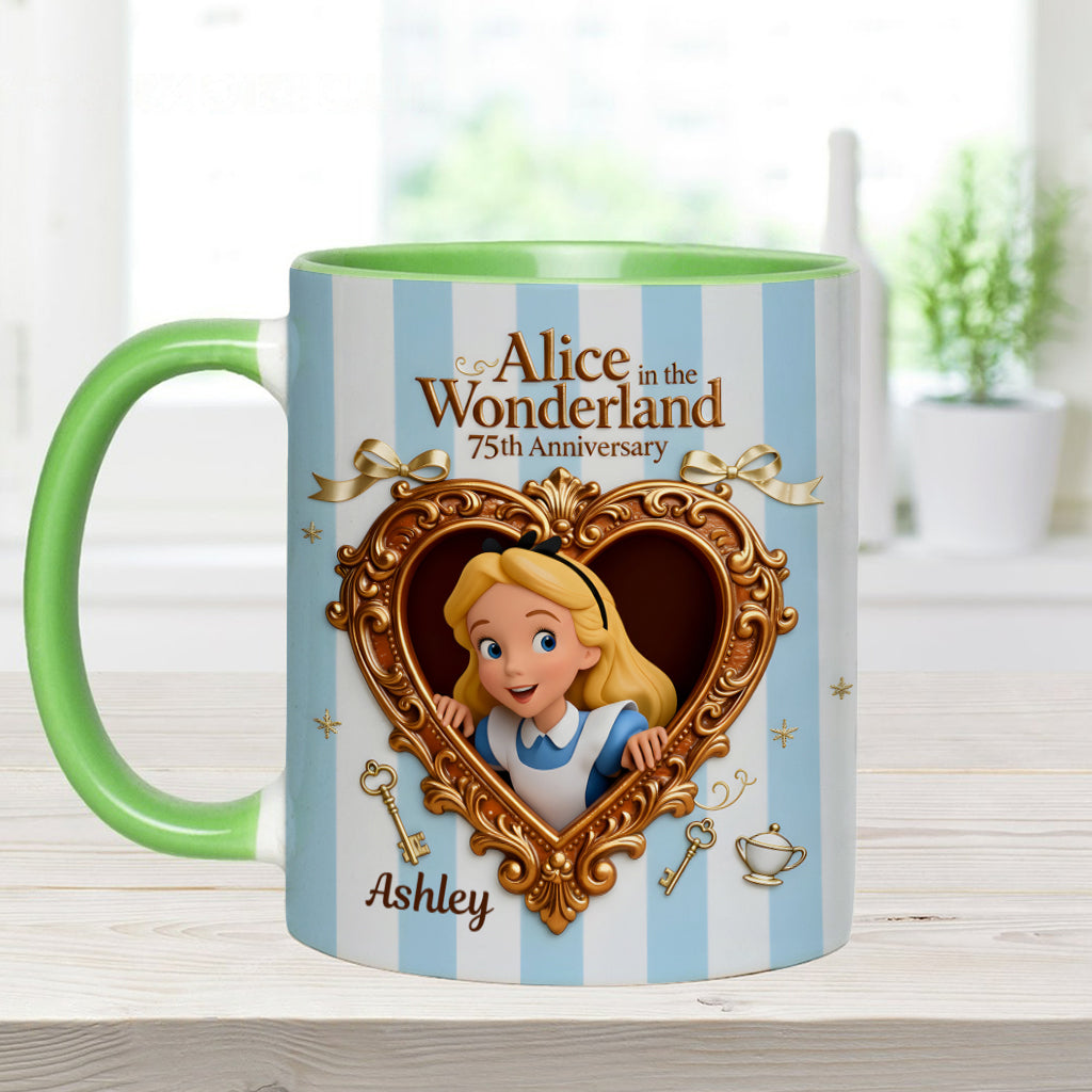 Personalized Alice in Wonderland Accent Mug for Kids and Adults Accent Mug GradoCreations