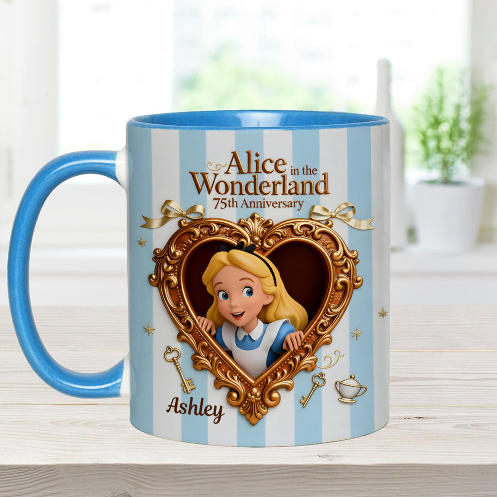 Personalized Alice in Wonderland Accent Mug for Kids and Adults Accent Mug GradoCreations