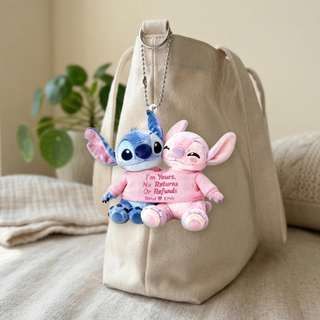 Personalized Ohana Plush Keychain Custom Name Gift for Friends Plush Keychain GradoCreations