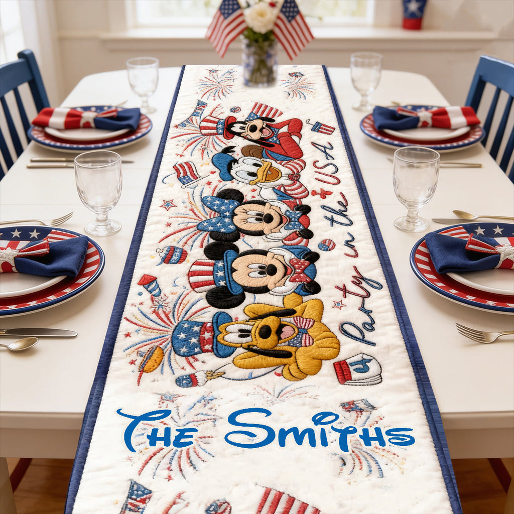 Personalized Disney Themed Table Runner for Family Celebrations Table Runner GradoCreations