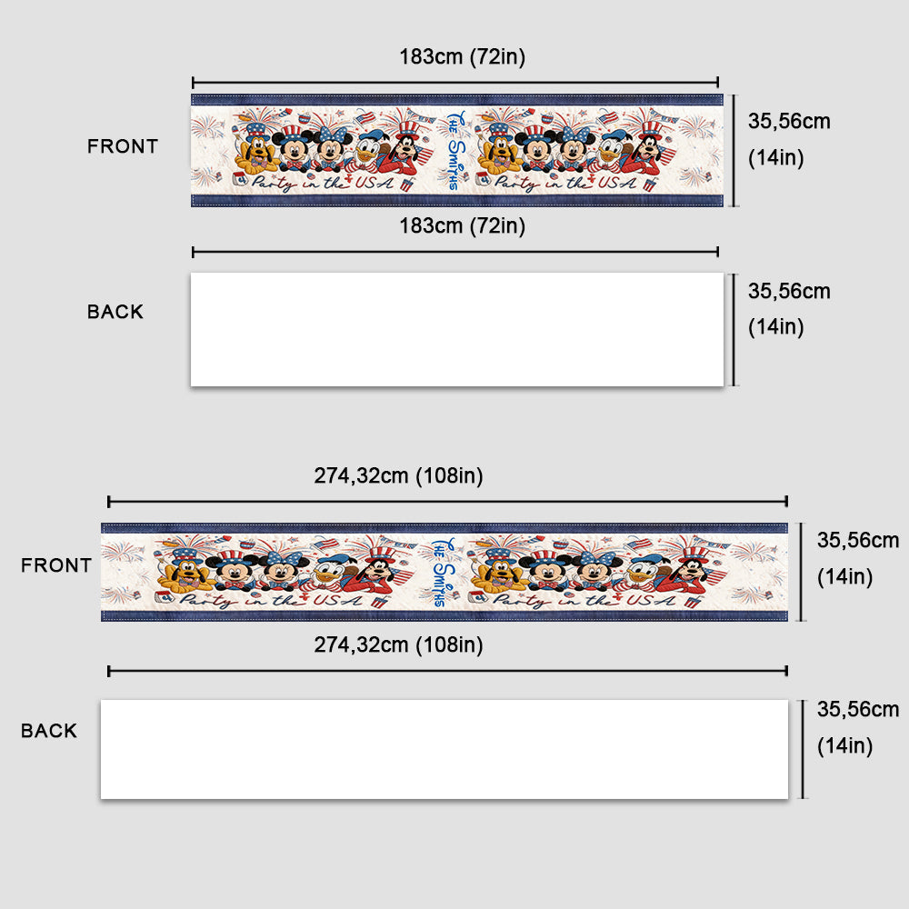 Personalized Disney Themed Table Runner for Family Celebrations Table Runner GradoCreations