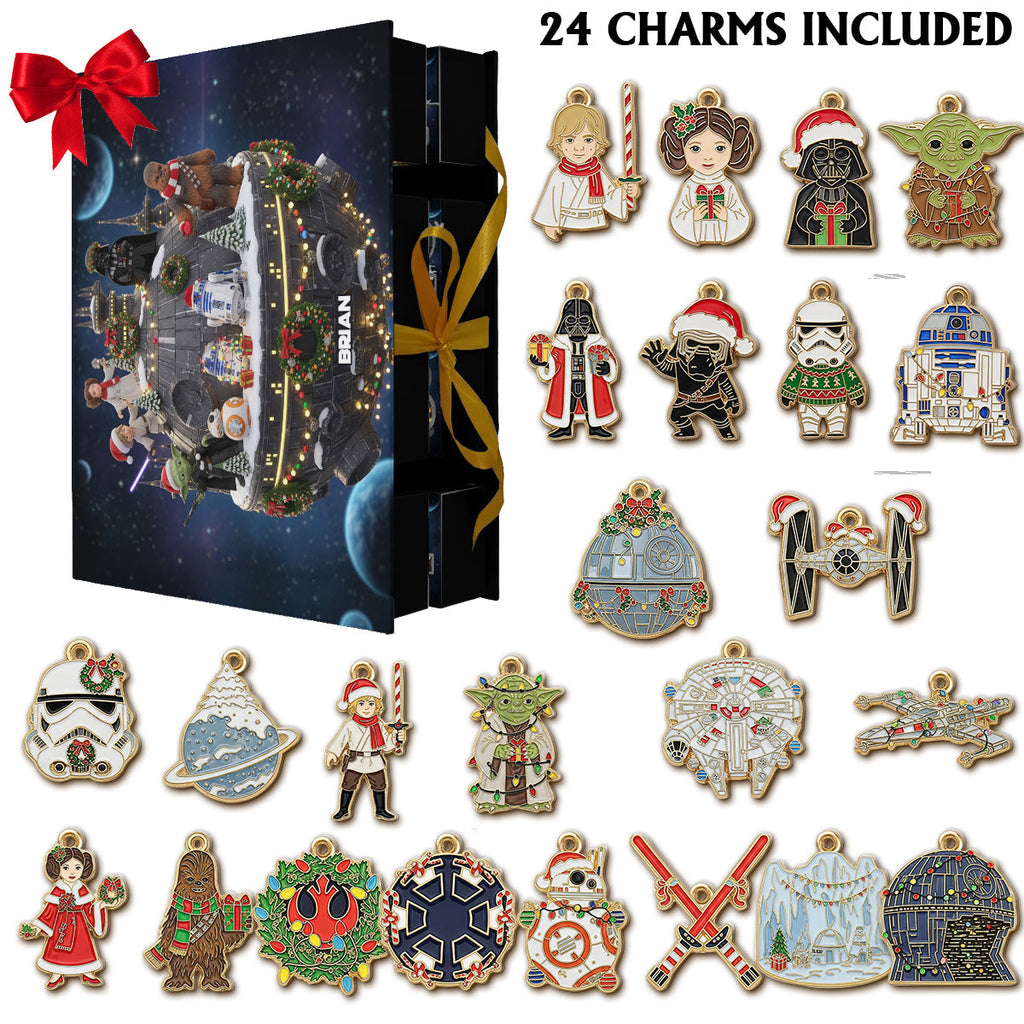 Personalized Advent Calendar with 24 Acrylic Ornaments for Christmas Folded Advent Calendar With Ornaments GradoCreations
