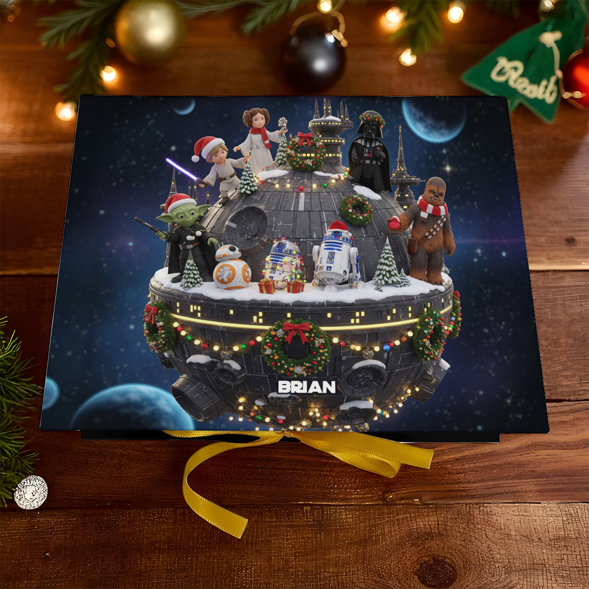 Personalized Advent Calendar with 24 Acrylic Ornaments for Christmas Folded Advent Calendar With Ornaments GradoCreations