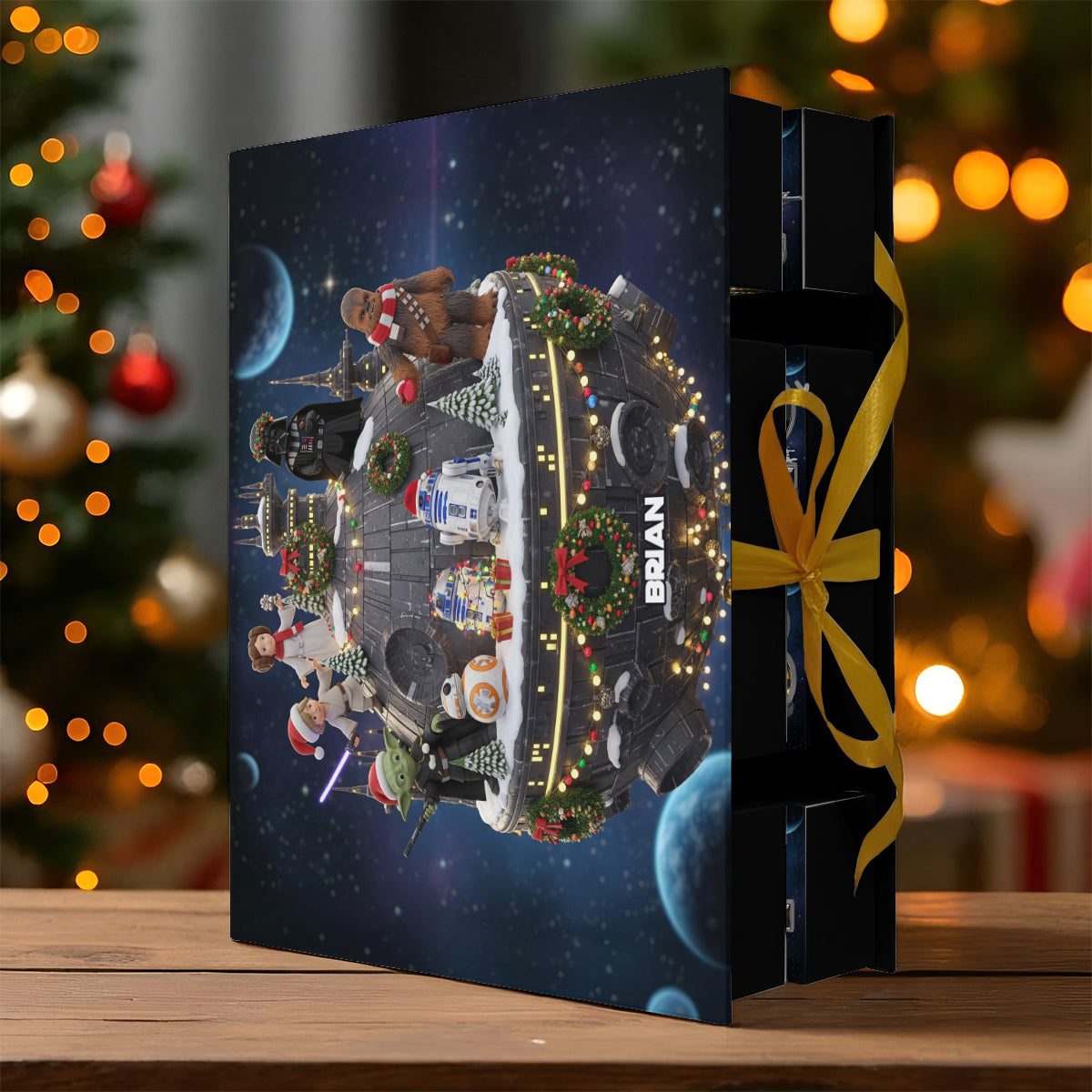 Personalized Advent Calendar with 24 Acrylic Ornaments for Christmas Folded Advent Calendar With Ornaments GradoCreations