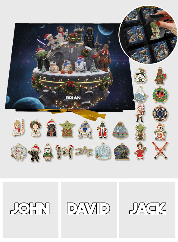 Personalized Advent Calendar with 24 Acrylic Ornaments for Christmas Folded Advent Calendar With Ornaments GradoCreations