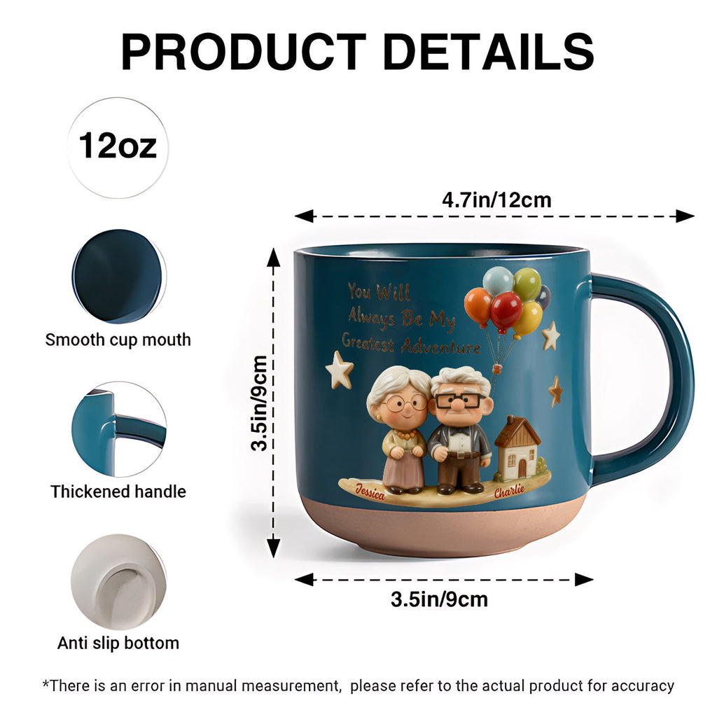 Personalized Printed Pottery Mug Unique Couple Gift Adventure Printed Pottery Mug GradoCreations