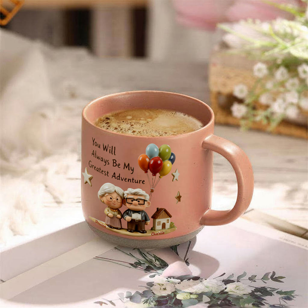 Personalized Printed Pottery Mug Unique Couple Gift Adventure Printed Pottery Mug GradoCreations
