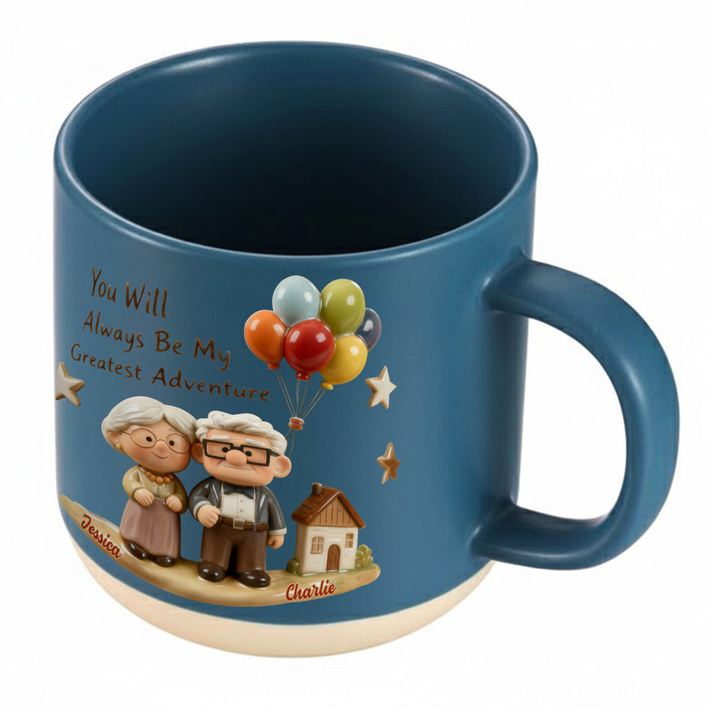 Personalized Printed Pottery Mug Unique Couple Gift Adventure Printed Pottery Mug GradoCreations