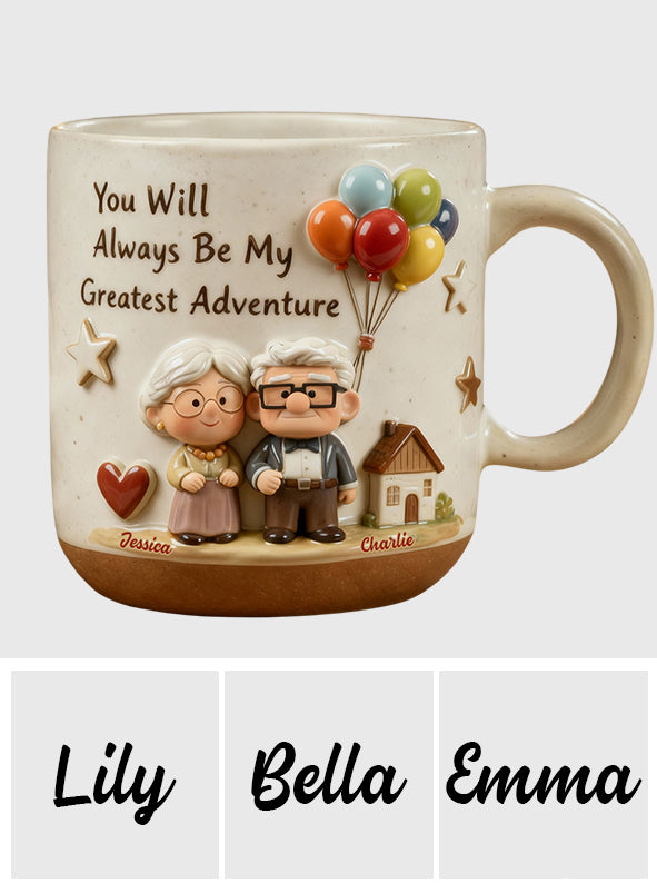 Personalized Printed Pottery Mug Unique Couple Gift Adventure Printed Pottery Mug GradoCreations
