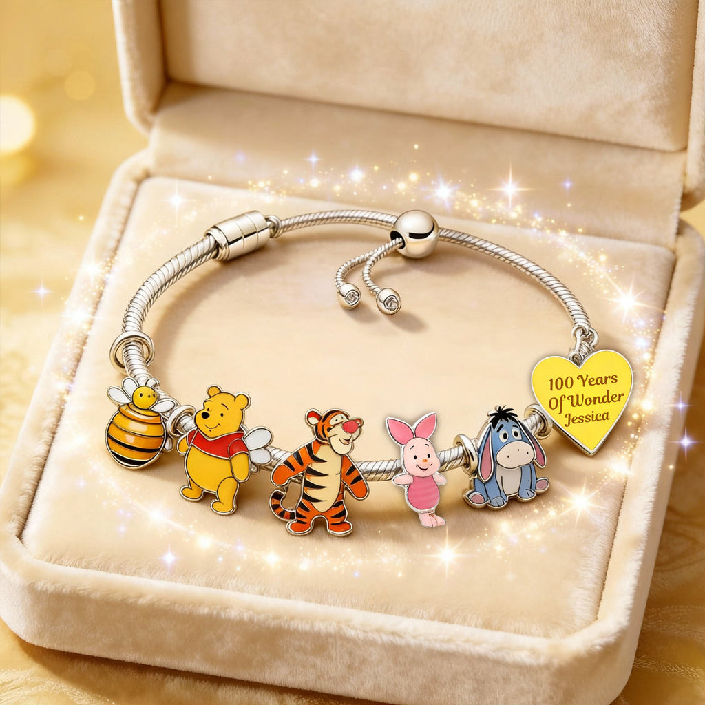 Personalized Adjustable Charm Bracelet 100 Years of Wonder Gift Adjustable Charm Bracelet GradoCreations